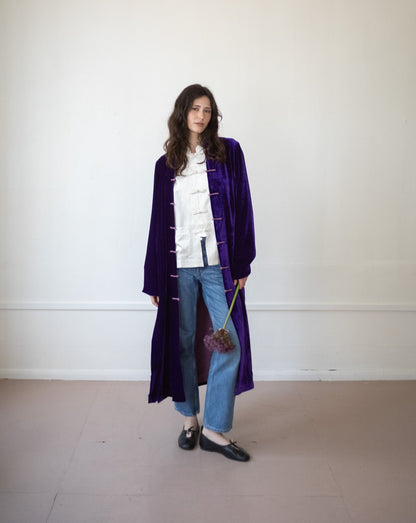Long Velvet Jacket – Purple
