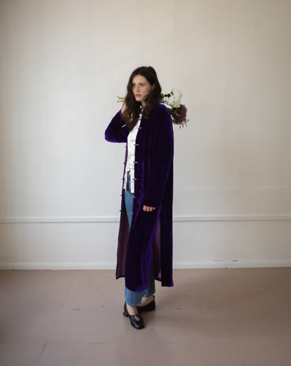 Long Velvet Jacket – Purple