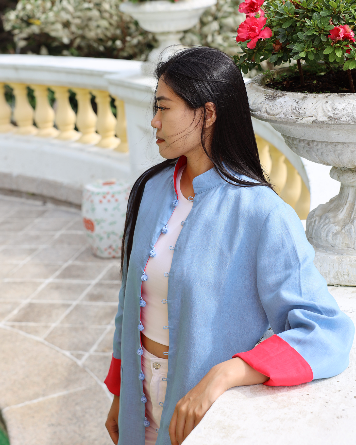 Tai Tam Jacket – Coral / Blue